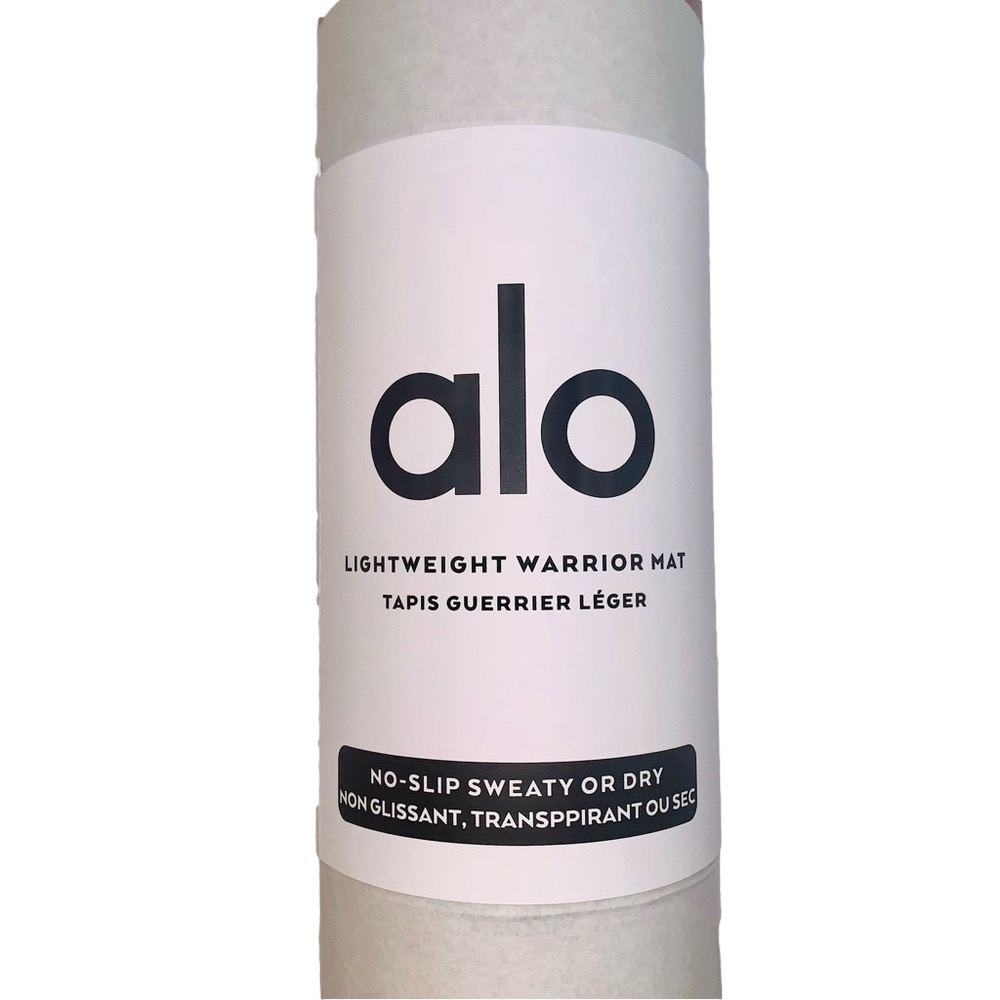 NWT LIMITED EDITION ALO LIGHTWEIGHT WARRIOR YOGA MAT SMOKY PINK QUARTZ / BLACK - Picture 8 of 8